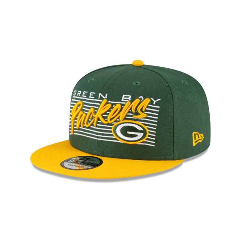 NFL Green Bay Packers Retro 9Fifty Snapback (OPL5637) - Green New Era Caps